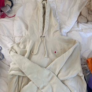 cream/yellow champion hoodie
